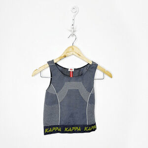 KAPPA Authentic Siedlce Knit Skin Fit Seamless Black Grey Tank Top SMALL MEDIUM